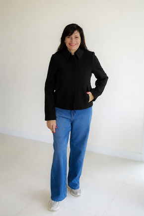 Jaqueta Feminina de Lã Natural Lyon Preto